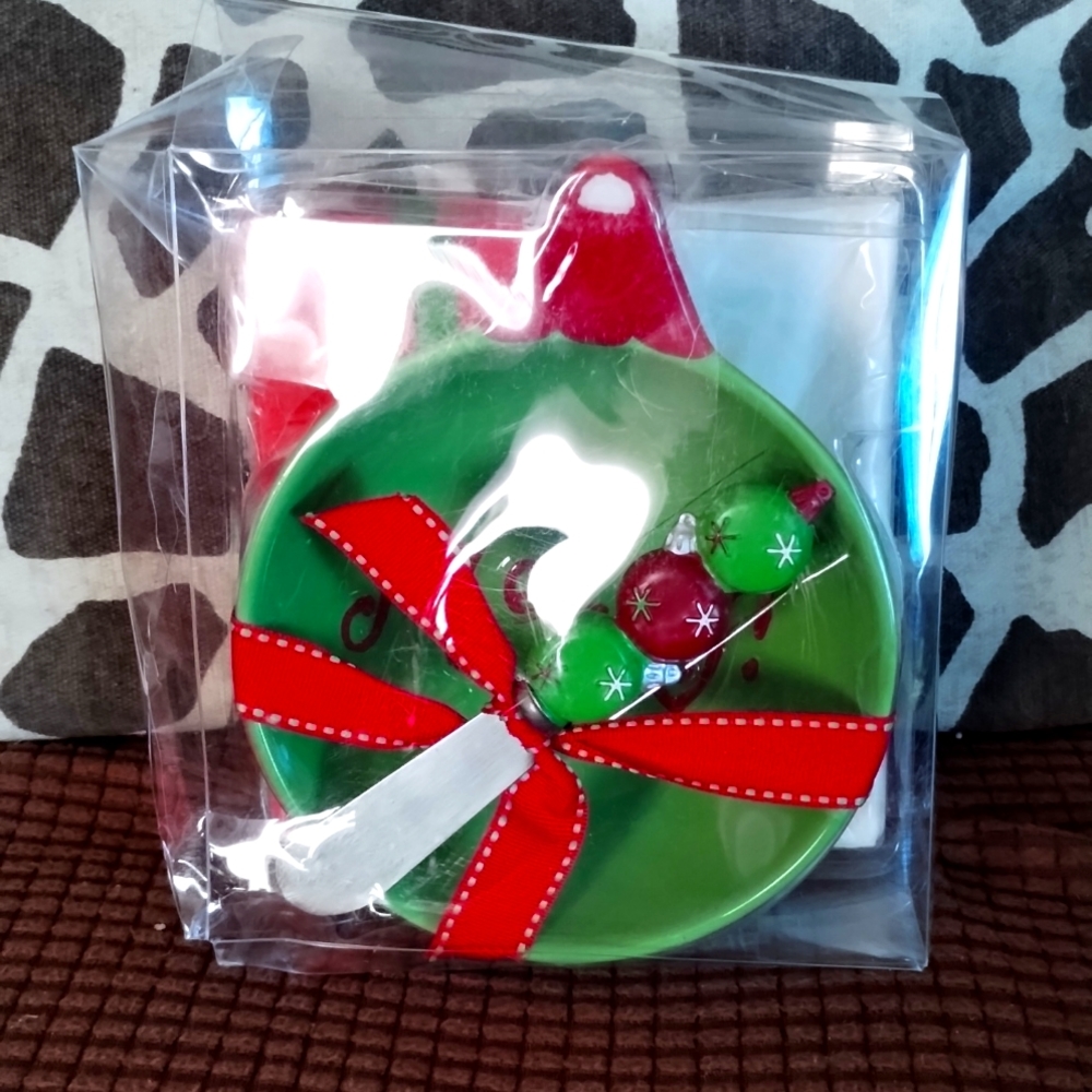 Christmas Ornament Dip Bowl with Spreader